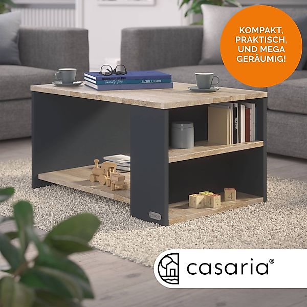 Casaria Couchtisch Santa Cruz, Holz Grau günstig online kaufen