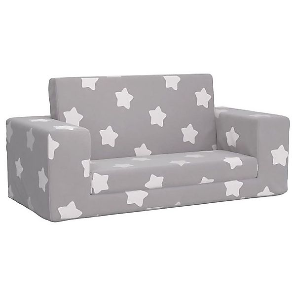 vidaXL Kindersofa, Kinder Schlafsofa 2-Sitzer Hellgrau mit Sternen Weicher günstig online kaufen