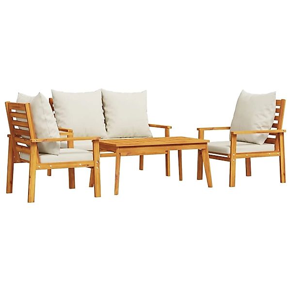 vidaXL 4-Tlg Garten-Lounge-Set mit Kissen Massivholz Akazie 3211795 günstig online kaufen