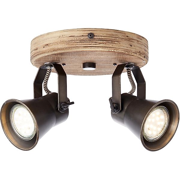 Brilliant Deckenstrahler Seed, ohne Leuchtmittel, Spotrondell 2flg schwarz günstig online kaufen