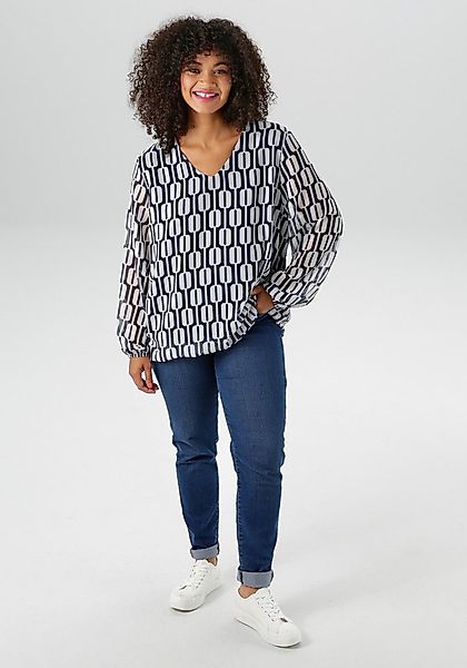 Aniston PLUS Schlupfbluse mit grafischen Druck - NEUE KOLLEKTION günstig online kaufen