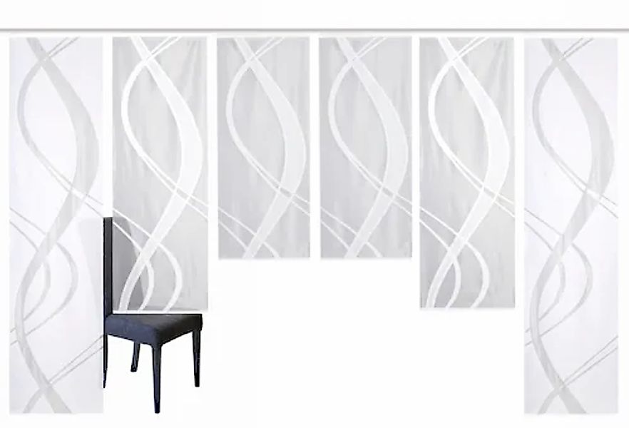 HOME WOHNIDEEN Schiebegardine »TIBASI« Paneelwagen 6 Stk. tlg. halbtranspar günstig online kaufen