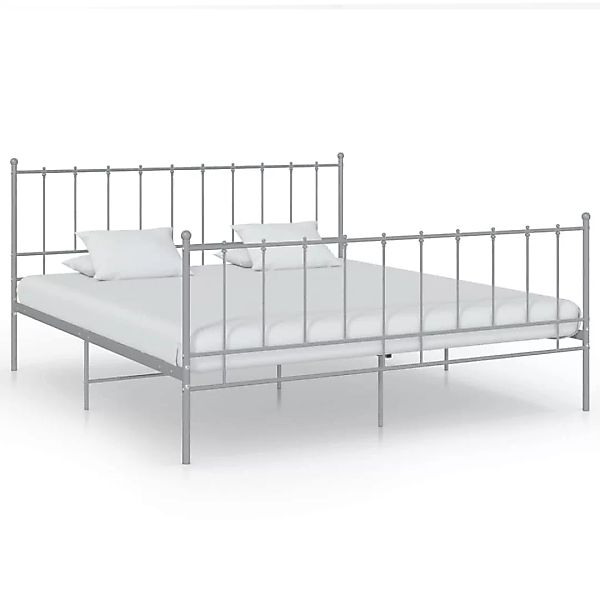 Bett Grau Metall 160x200 Cm günstig online kaufen