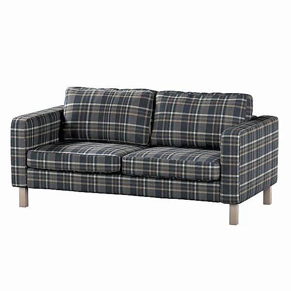 Bezug für Karlstad 2-Sitzer Sofa nicht ausklappbar, braun- blau, Sofahusse, günstig online kaufen