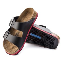 Birkenstock Sandale Arizona Superlauf, Birko-Flor, schwarz/rot günstig online kaufen