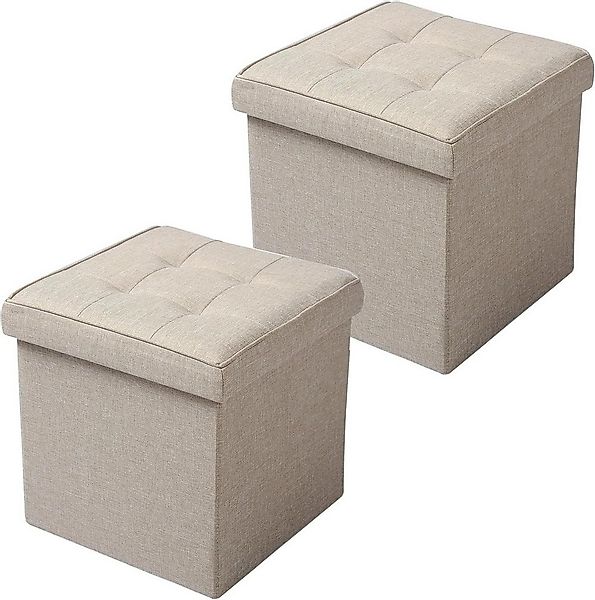 Woltu Sitzhocker (2 St), mit Stauraum, Faltbar, Deckel Abnehmbar, Gepolster günstig online kaufen