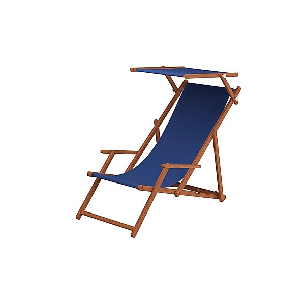Erst-Holz Holz-Liegestuhl Holzliege Strand-Liege Stofffarbe Blau 10-300 Son günstig online kaufen