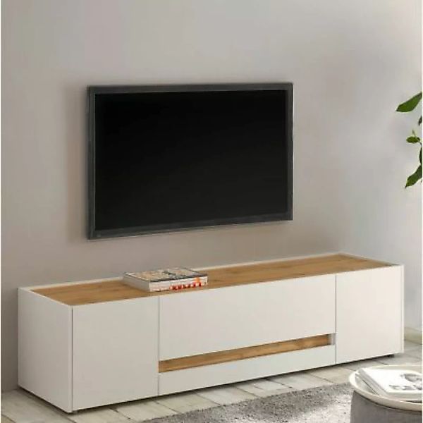 Lomadox Wohnzimmer Lowboard modern CRISP-61 in weiß mit Absetzungen in Wota günstig online kaufen