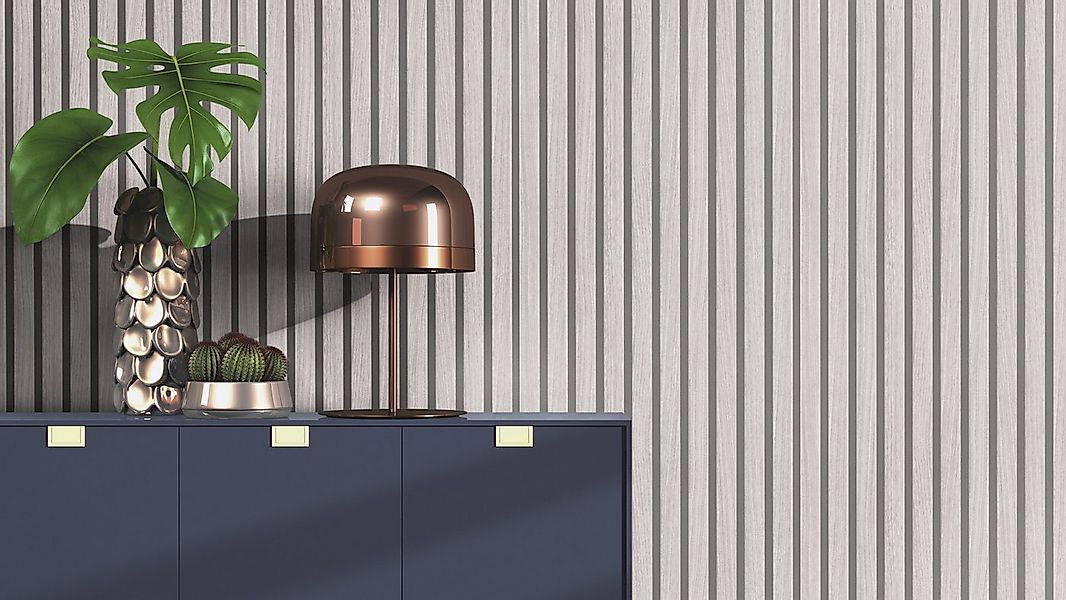 Rasch Papiertapete Papiertapete mit Holzpaneelen in Grau, glatt, Holz, Akus günstig online kaufen