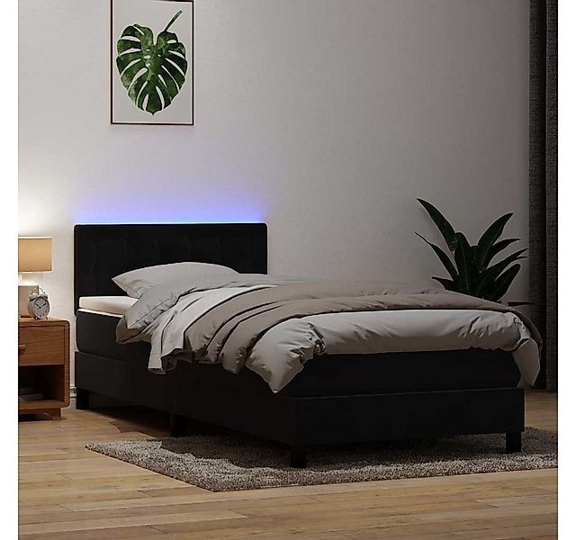 vidaXL Boxspringbett, Boxspringbett mit Matratze Schwarz 90x220 cm Samt günstig online kaufen