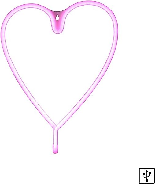 JUST LIGHT LED Wandleuchte »NEON-HERZ« LED-Board 1 Stk. Warmweiß günstig online kaufen