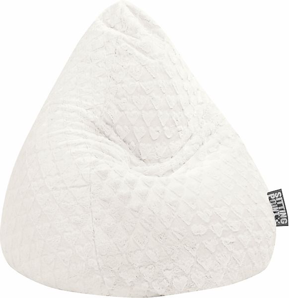 Sitting Point Sitzsack BeanBag Fluffy 120 l Weiß Herz-Muster günstig online kaufen