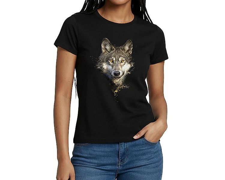 Spreadshirt T-Shirt Wolf Motiv Einsamer Wolf Husky Outdoor Geschenk Frauen günstig online kaufen
