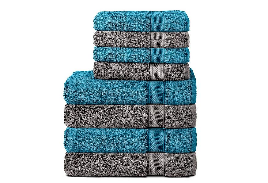 Komfortec Handtuch Set aus 100% Baumwolle, 4 Handtücher 50x100 cm und 4 Bad günstig online kaufen