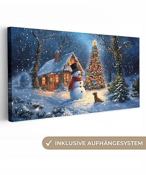 OneMillionCanvasses® Leinwandbild Panorama Weihnachtswunder - Winterabend - günstig online kaufen