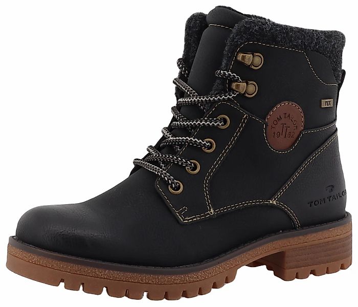 TOM TAILOR Schnürboots, Blockabsatz, Outdoorschuh, Schnürstiefelette mit Re günstig online kaufen