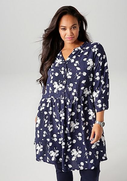 Aniston PLUS Longbluse mit Blumen und kleinen Pünktchen bedruckt - NEUE KOL günstig online kaufen