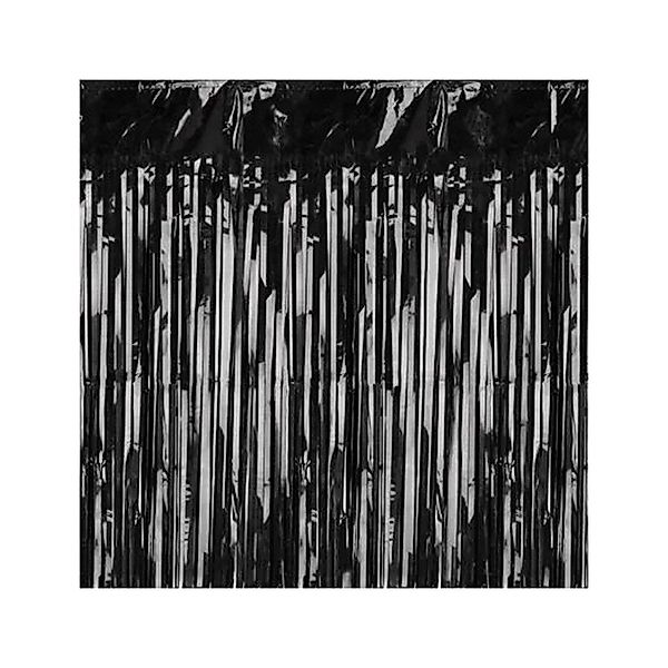 partydeco Hängedekoration Türvorhang Lametta 100x200cm, Schwarz günstig online kaufen
