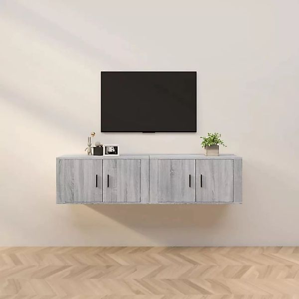 Vidaxl Tv-wandschränke 2 Stk. Grau Sonoma 80x34,5x40 Cm günstig online kaufen
