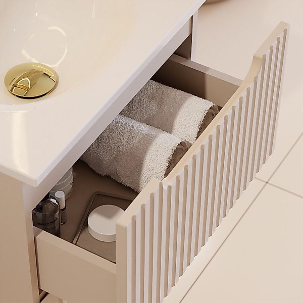 Lomadox Badmöbel-Set NEWPORT-56-CASHMERE, (Spar-Set, 3-St., LED-Spiegel günstig online kaufen