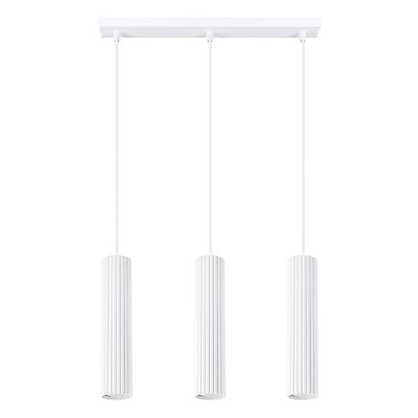 Pendellampe Karbon, weiß, Länge 45 cm, Aluminium, 3-flg. günstig online kaufen