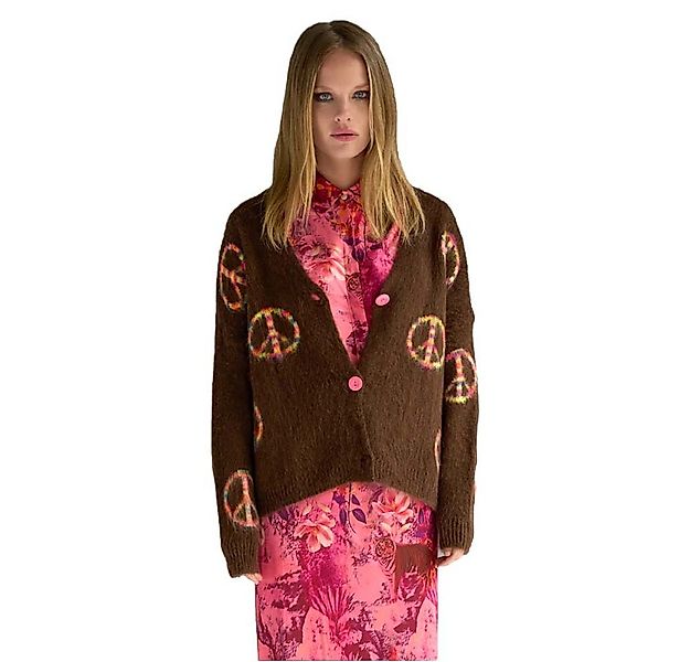 Miss Goodlife Cardigan MG13398 "Peace Allover" – Chocolate günstig online kaufen