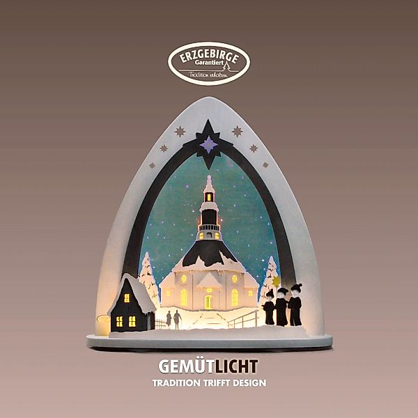 Weigla Lichterbogen "LED Seiffener Kirche,Lichterspitze aus Holz&Acrylglas, günstig online kaufen