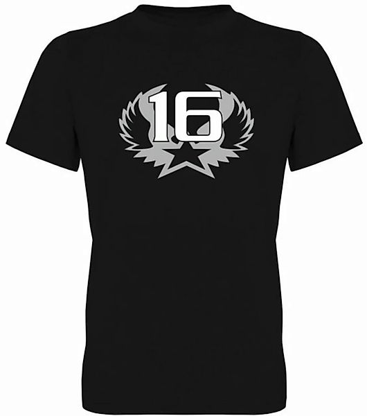G-graphics T-Shirt 16 – Stern mit Flügeln Herren T-Shirt, zum 16ten Geburts günstig online kaufen