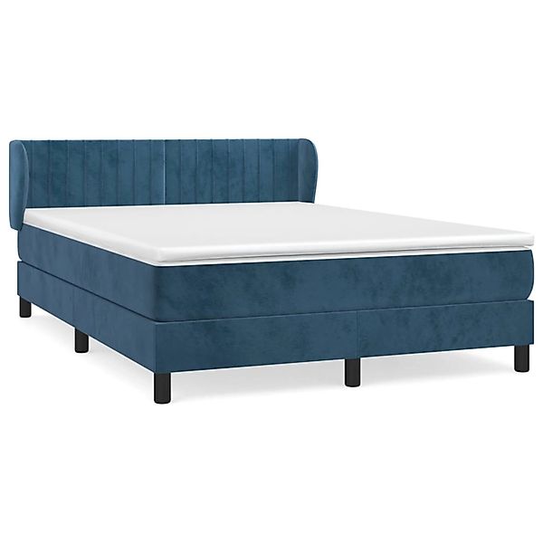 vidaXL Boxspringbett mit Matratze Dunkelblau 140x190 cm Samt1466932 günstig online kaufen