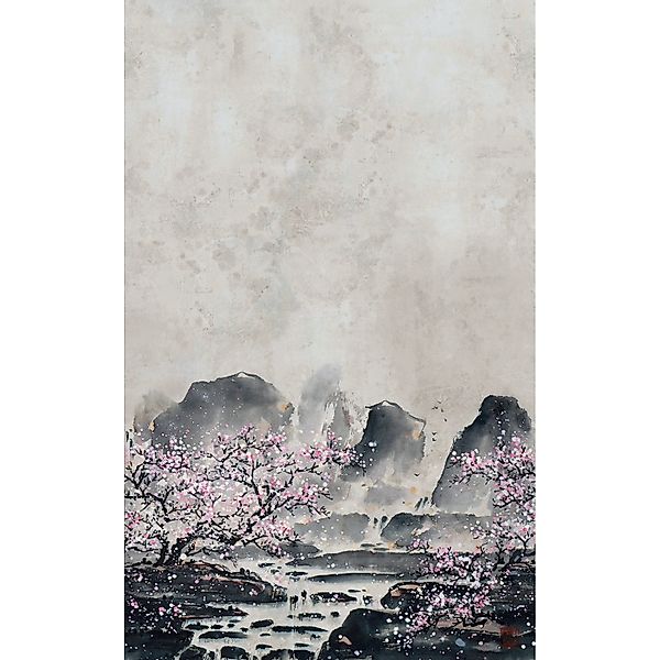 Marburg Fototapete Floral Modern 3,4 m x 2,12 m Grau FSC® günstig online kaufen