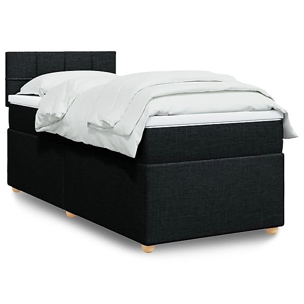 vidaXL Boxspringbett mit Matratze Schwarz 90x190 cm Stoff 3288837 günstig online kaufen