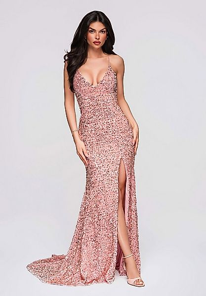 OMBRE Abendkleid Gwen Maxikleid mit Pailletten, Samtstruktur und Schleppe günstig online kaufen