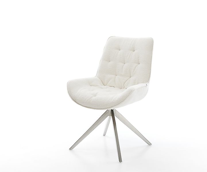 Drehstuhl Taimi-Flex Bouclé Soft Beige Kreuzgestell breit Edelstahl 360° dr günstig online kaufen