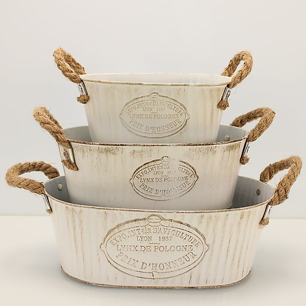 Online-Fuchs Blumentopf 3 Blumentöpfe aus Metall günstig online kaufen