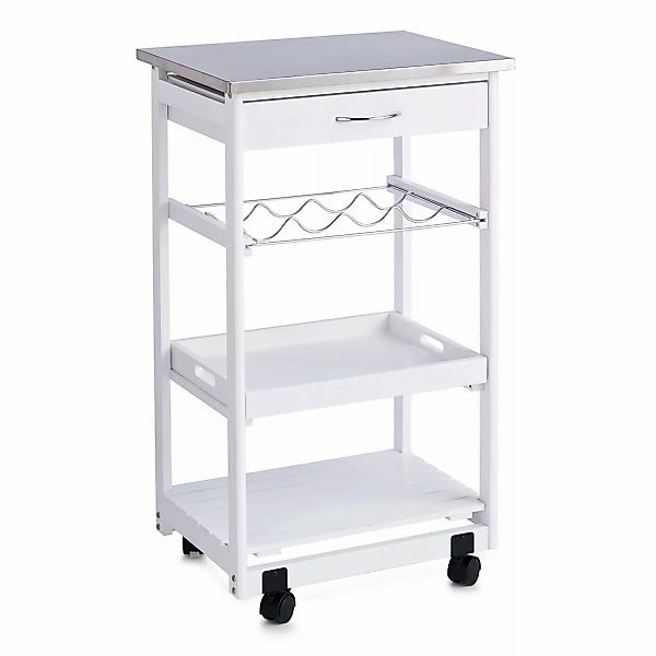 Zeller Küchenrollwagen mit Edelstahltop 82 cm x 37 cm x 47 cm Weiß günstig online kaufen