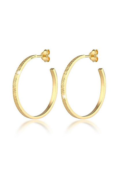 Elli Paar Creolen Creolen Stecker Struktur Gehämmert 925 Silber günstig online kaufen