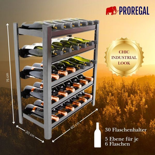 PROREGAL® Weinregal TOSKANA 75x60x30cm 30 Flaschen günstig online kaufen