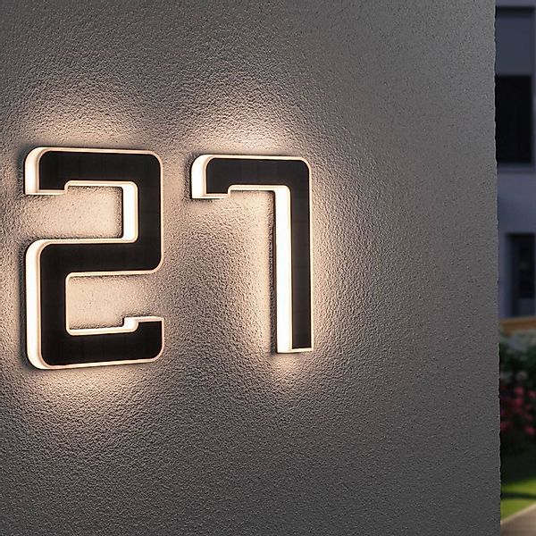 Paulmann LED Außen-Wandleuchte "Solar Hausnummer", 1 flammig, Leuchtmittel günstig online kaufen