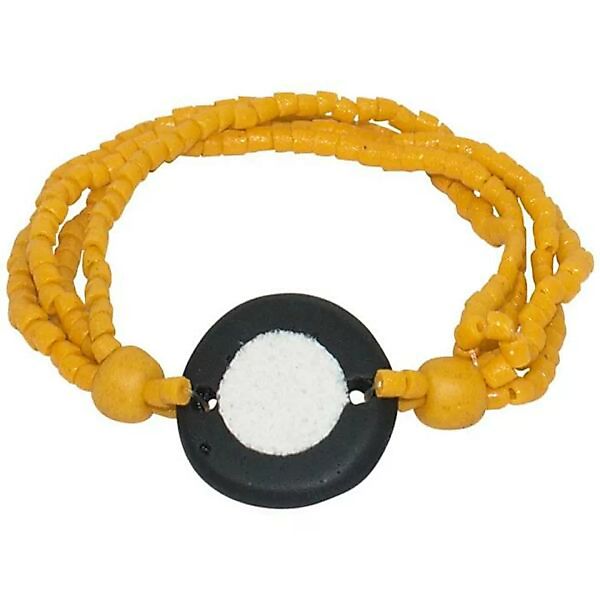 Karma Armband - Full-circle Upcycling Glasschmuck - Mustard & Teal - Global günstig online kaufen