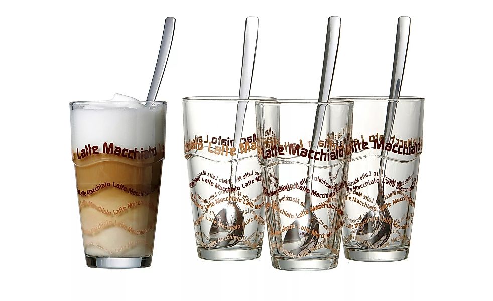 Ritzenhoff & Breker Latte Macchiato Glas, 4er-Set  Lena - Glas / rostfreier günstig online kaufen