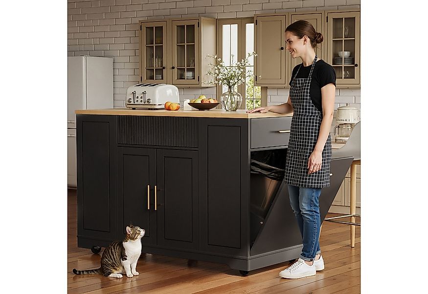 i@home Kücheninsel mit Rollen, Küchenschrank, Servierwagen, 120 x 50 x 92 c günstig online kaufen