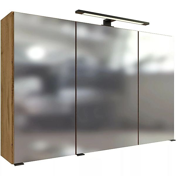 Held Spiegelschrank Florenz Eiche 100 cm mit Softclose Türen günstig online kaufen
