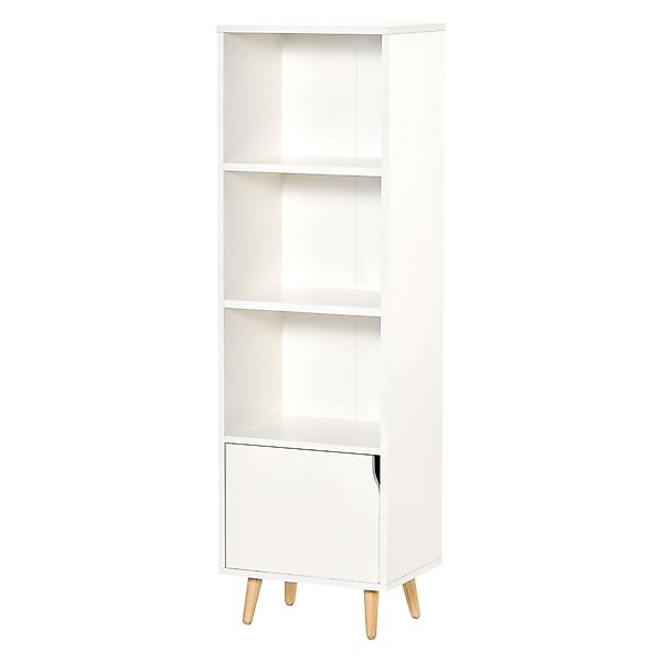 HOMCOM Bücherregal Regal Column Storage für Wohnzimmer, Badezimmer Weiß aus günstig online kaufen