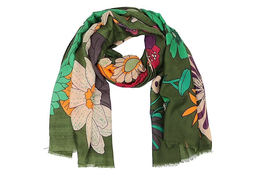 MIRROSI Modeschal Weich XXL ca.85x180cm Schal Bunt Blumen, (Kollektion Herb günstig online kaufen