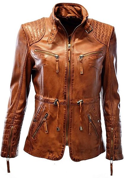 Zimmert Leather Lederjacke Klara weiches Lammnappa, Cognac, Braun, Schwarz günstig online kaufen
