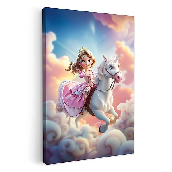 OneMillionCanvasses® Leinwandbild Prinzessin - Einhorn - günstig online kaufen