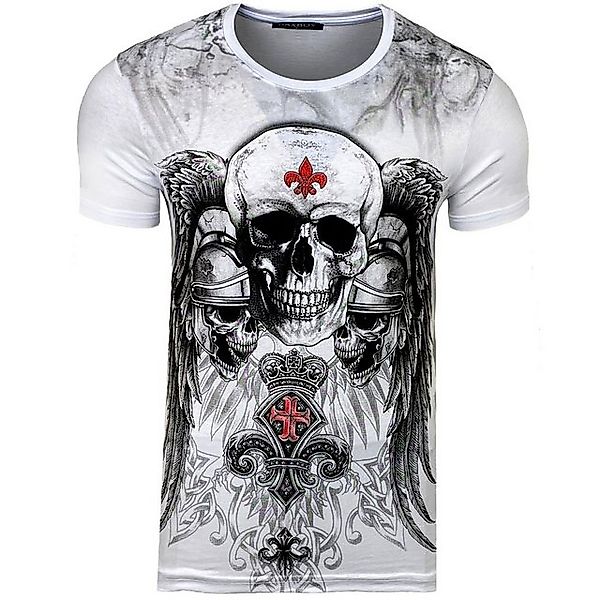 Baxboy T-Shirt Baxboy T-Shirt mit stylischem Totenkopf-Print mit Strassstei günstig online kaufen