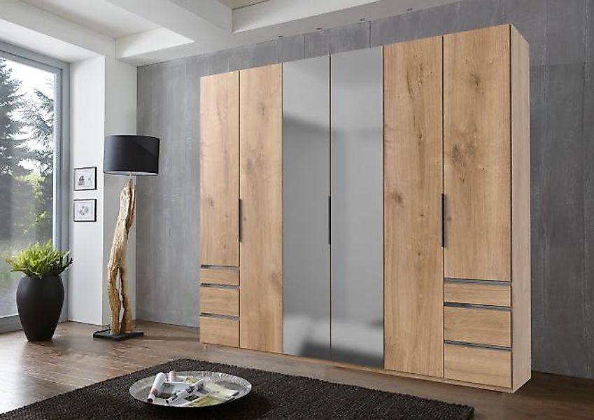 Drehtürenschrank 6trg mit 1 Spiegel LEVEL36 A von WIMEX Braun günstig online kaufen