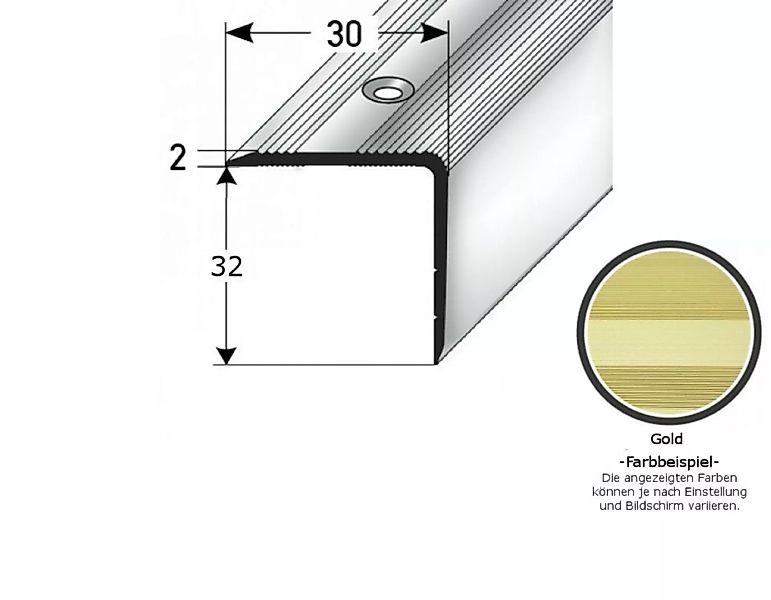 Treppenkante / Treppenprofil "Genua", Winkelprofil mit 30 mm Breite und kon günstig online kaufen