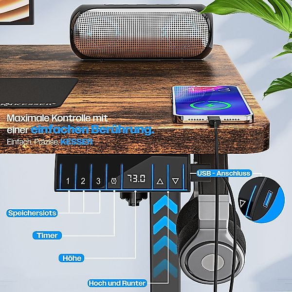 KESSER Schreibtisch, elektrischer & Höhenverstellbarer Computertisch günstig online kaufen